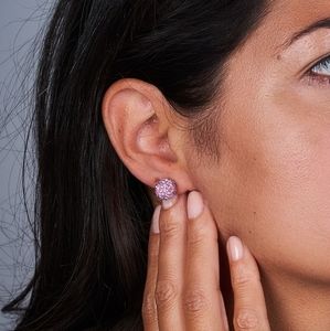 Pink Sparkly Crystal Stud NOGU Earrings